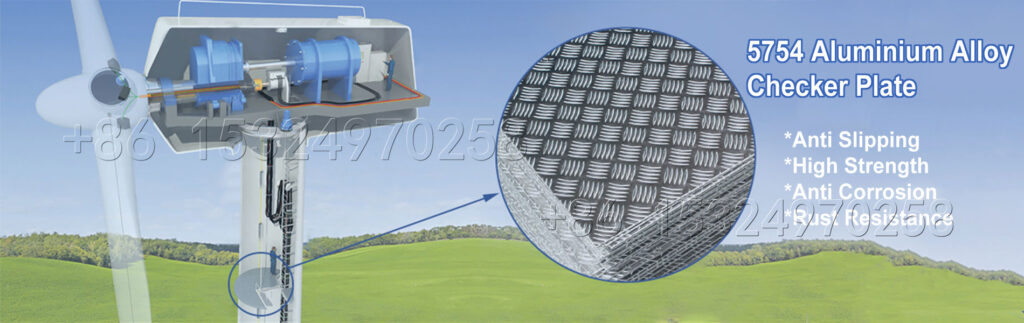 Aluminium checker plate for wind turbine